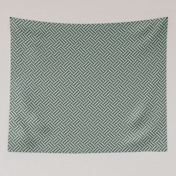 Item preview, Teal And Beige Basket Weave Pattern designed and sold by pattern-archive.