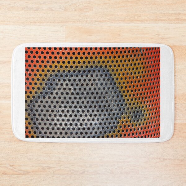 Item preview, Rusty Red Perforated Metal Panel With Circular Holes Abstract Industrial Texture designed and sold by Nmallia.