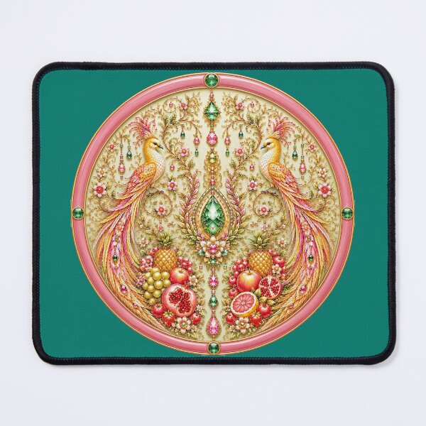 Item preview, Celestial Fruit Birds Medallion | Ornate Fantasy Art Nouveau designed and sold by sunbowjp stadio.