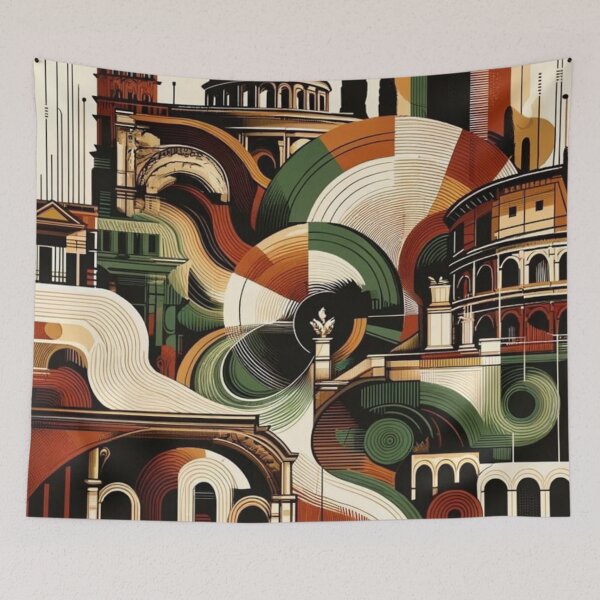 Item preview, Modern Geometric Rome Art Print - Italian Cityscape designed and sold by marlenarusse.