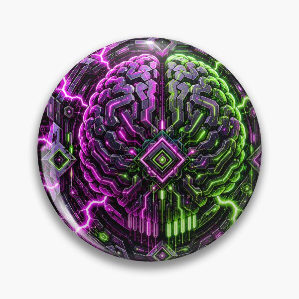 Item preview, Void Logic - Cybernetic Brain Mathematical Neon Lightning designed and sold by RiteshCenter .