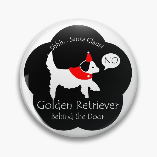 Item preview, Funny Golden Retriever Santa Claus Behind the Door Black Base designed and sold by Na7nasColorShop.