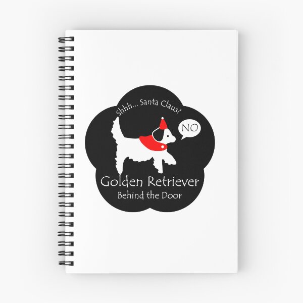 Item preview, Funny Golden Retriever Santa Claus Behind the Door Black Base designed and sold by Na7nasColorShop.
