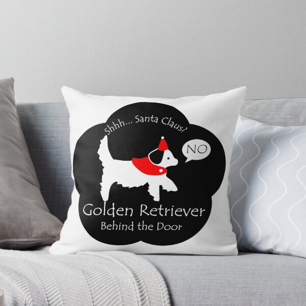Item preview, Funny Golden Retriever Santa Claus Behind the Door Black Base designed and sold by Na7nasColorShop.