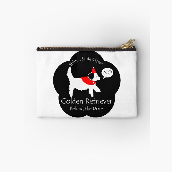 Item preview, Funny Golden Retriever Santa Claus Behind the Door Black Base designed and sold by Na7nasColorShop.