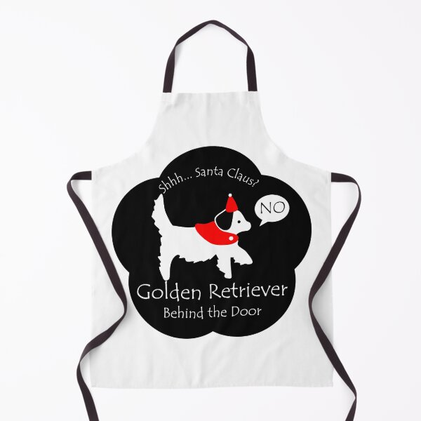 Item preview, Funny Golden Retriever Santa Claus Behind the Door Black Base designed and sold by Na7nasColorShop.