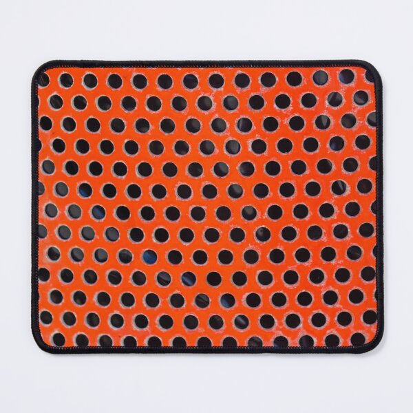 Item preview, Red Perforated Metal Pattern Close-Up Abstract Industrial Texture With Round Holes And Grunge Detail designed and sold by Nmallia.