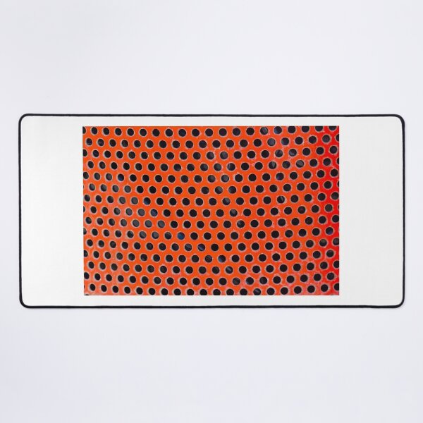 Item preview, Red Perforated Metal Pattern Close-Up Abstract Industrial Texture With Round Holes And Grunge Detail designed and sold by Nmallia.