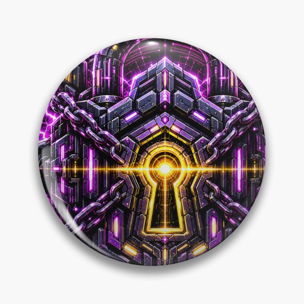 Item preview, Void Lockdown - Cybernetic Padlock Hacker Neon Purple Lightning designed and sold by RiteshCenter .