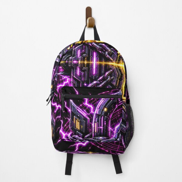 Item preview, Void Lockdown - Cybernetic Padlock Hacker Neon Purple Lightning designed and sold by RiteshCenter .