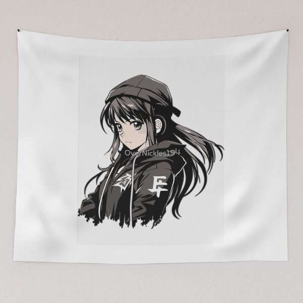 Item preview, Streetwear anime girl cap hoodiy designed and sold by NNCollection.