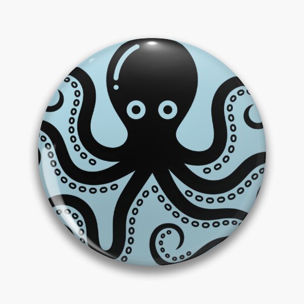 Item preview, Minimalist Black Octopus T-Shirt & Sticker – Simple Ocean Animal Silhouette Graphic designed and sold by ZyxDes.