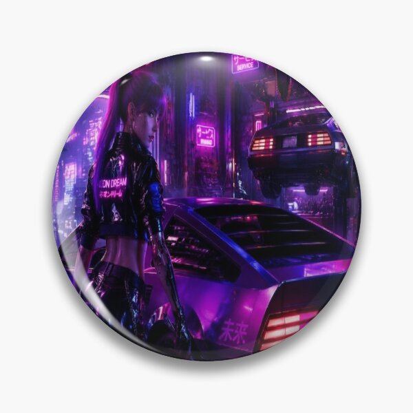 Item preview, Cyberpunk Future Car Neon Dream designed and sold by JMAVILA ART.