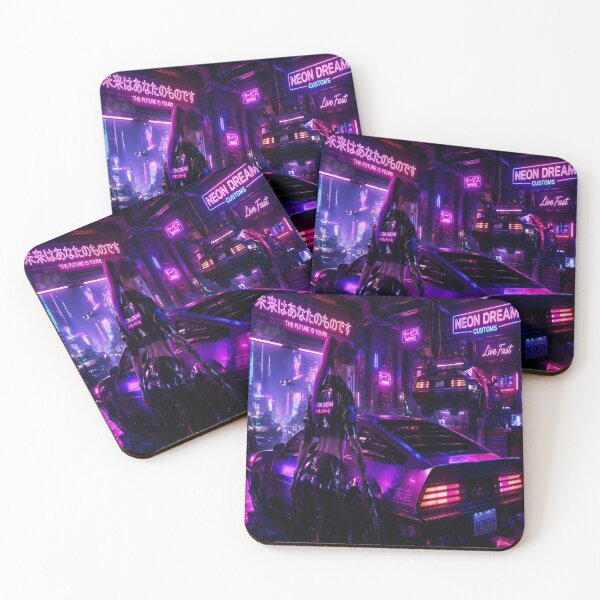 Item preview, Cyberpunk Future Car Neon Dream designed and sold by JMAVILA ART.