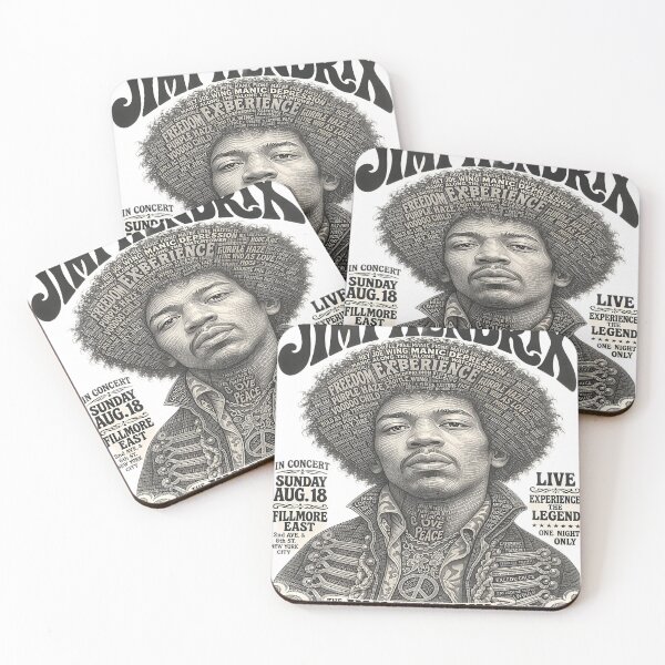 Item preview, Jimi Hendrix Vintage Concert Tribute Typography Portrait  Description: designed and sold by Artisan Finds Online.