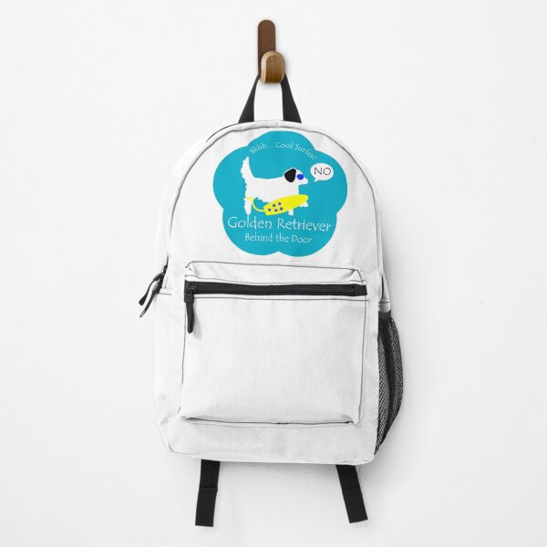 Item preview, Funny Golden Retriever Cool Surfer Behind the Door Blue Base designed and sold by Na7nasColorShop.