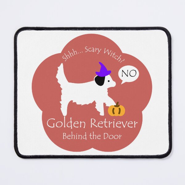 Item preview, Funny Golden Retriever Scary Witch Behind the Door Burnt Orange Base designed and sold by Na7nasColorShop.