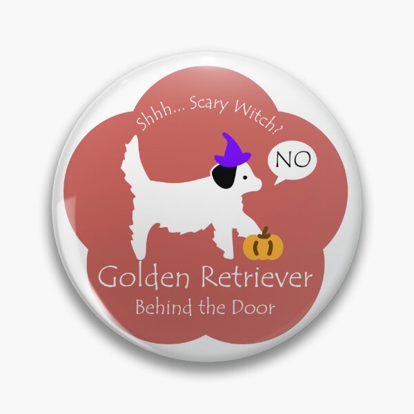 Item preview, Funny Golden Retriever Scary Witch Behind the Door Burnt Orange Base designed and sold by Na7nasColorShop.