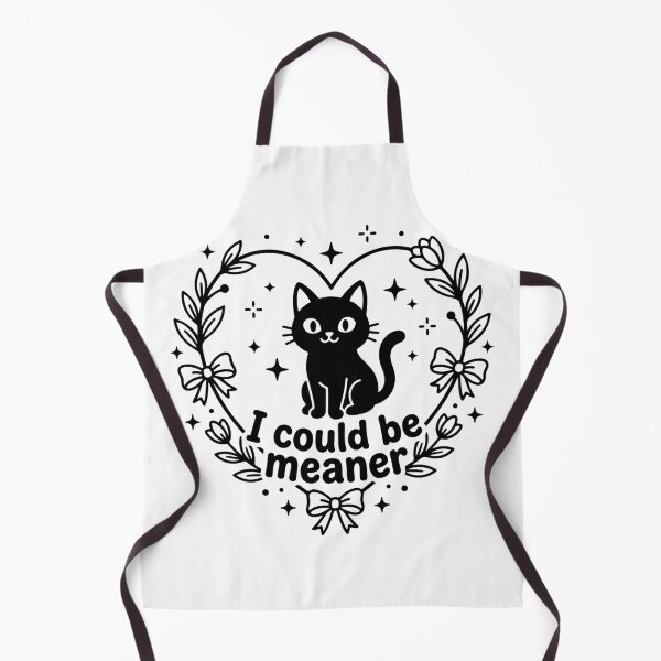 Item preview, I Could Be Meaner Funny Black Cat Sarcastic Cute Heart designed and sold by raedattia.