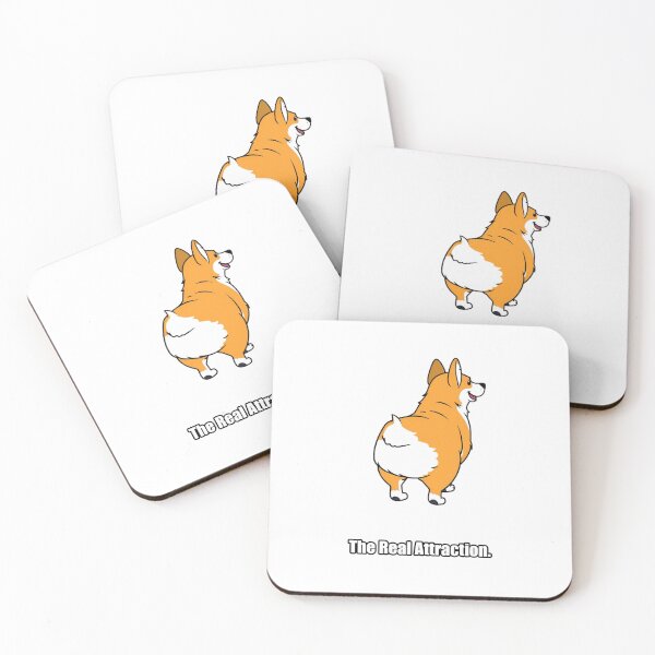 Item preview, Corgi Sticker - The Real Attraction - Funny Corgi Butt Gift designed and sold by pawdrops.