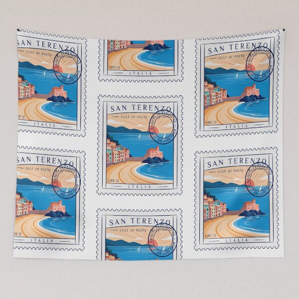 Item preview, San Terenzo Italy Gulf of Poets Postage Stamp Sticker designed and sold by stickercuffs.