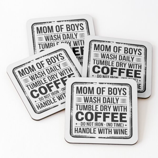 Item preview, Funny Mom Of Boys Laundry Care Label Coffee Wine Quote designed and sold by Enea Kelo.