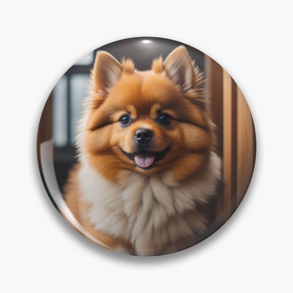Item preview, Fluffy Pomeranian Spitz Puppy Smiling Wooden Interior Painting designed and sold by UmSkelig834.