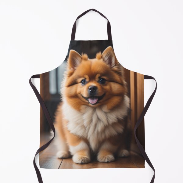 Item preview, Fluffy Pomeranian Spitz Puppy Smiling Wooden Interior Painting designed and sold by UmSkelig834.
