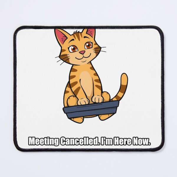 Item preview, Tabby Cat Sticker - Meeting Canceled Im Here Now - Funny Work Cat Gift designed and sold by pawdrops.
