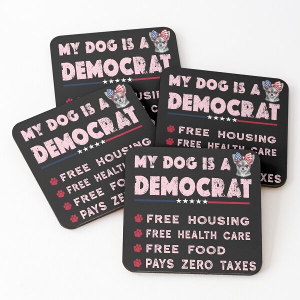Item preview, My Dog Is A Democrat Pink Coquette Chihuahua Funny Political satire designed and sold by Youngkev-arts.