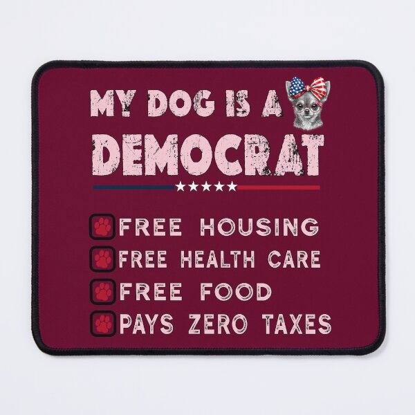 Item preview, My Dog Is A Democrat Pink Coquette Chihuahua Funny Political satire designed and sold by Youngkev-arts.