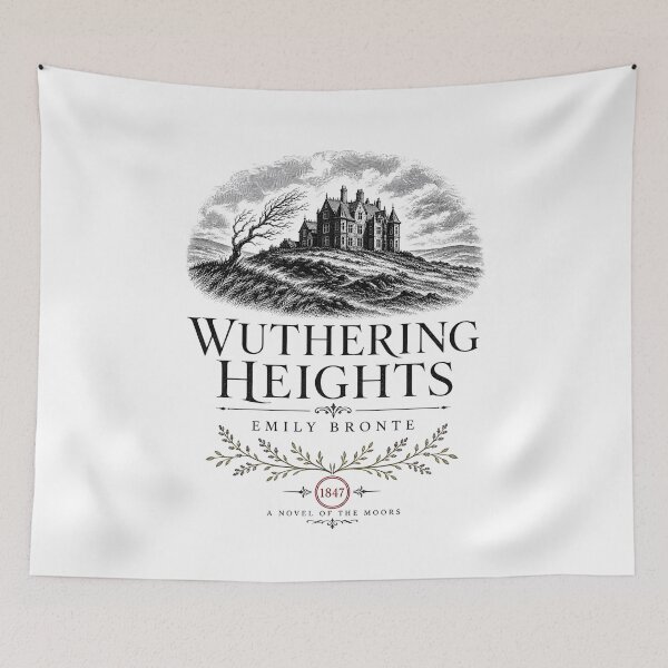 Item preview, Wuthering Heights Vintage Engraving Manor Emily Bronte Classic Novel designed and sold by Fenay Designs.