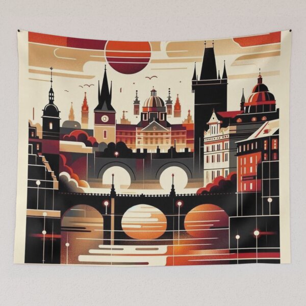 Item preview, Prague Czech Republic - Iconic Charles Bridge Skyline designed and sold by marlenarusse.