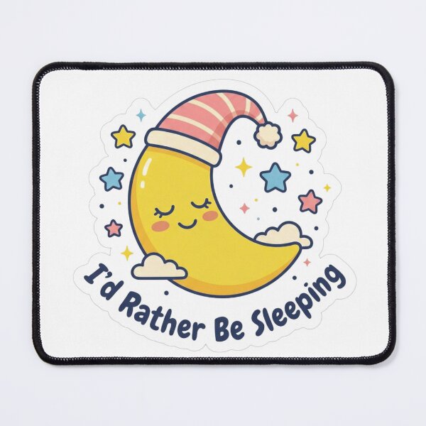 Item preview,  I'd Rather Be Sleeping Cute Moon Sticker designed and sold by PremVerse.