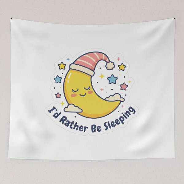 Item preview,  I'd Rather Be Sleeping Cute Moon Sticker designed and sold by PremVerse.