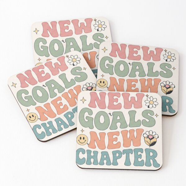 Item preview, New Goals New Chapter Back to School Inspirational Quote | Retro Pastel Design designed and sold by VibeQuill.
