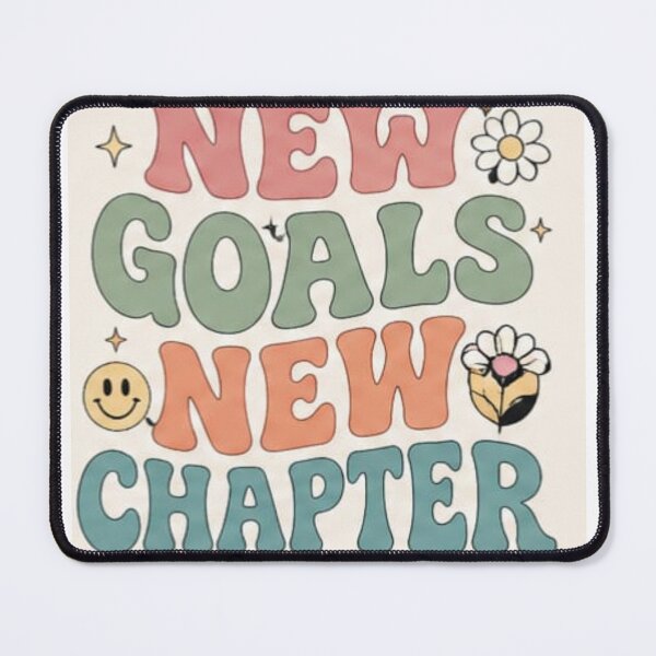 Item preview, New Goals New Chapter Back to School Inspirational Quote | Retro Pastel Design designed and sold by VibeQuill.