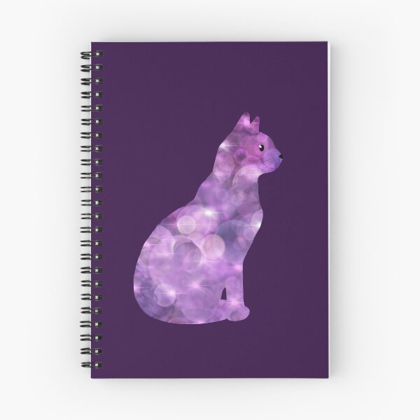 Item preview, Purple Galaxy Cat Silhouette with Bokeh Lights designed and sold by SweetLilith.