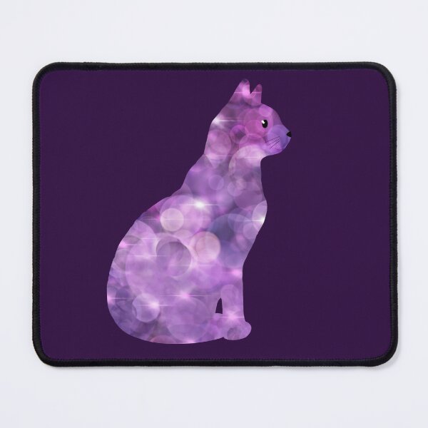 Item preview, Purple Galaxy Cat Silhouette with Bokeh Lights designed and sold by SweetLilith.