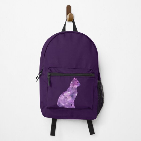 Item preview, Purple Galaxy Cat Silhouette with Bokeh Lights designed and sold by SweetLilith.