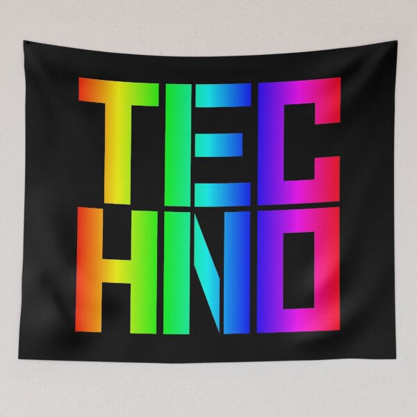 Item preview, Rainbow Techno Typography Rave and Festival Essential designed and sold by SPAZE-Typo.