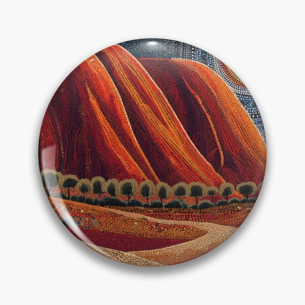 Item preview, Aboriginal Inspired Dot Art - Ayers Rock Uluru At Bright Night designed and sold by GrinGalore.