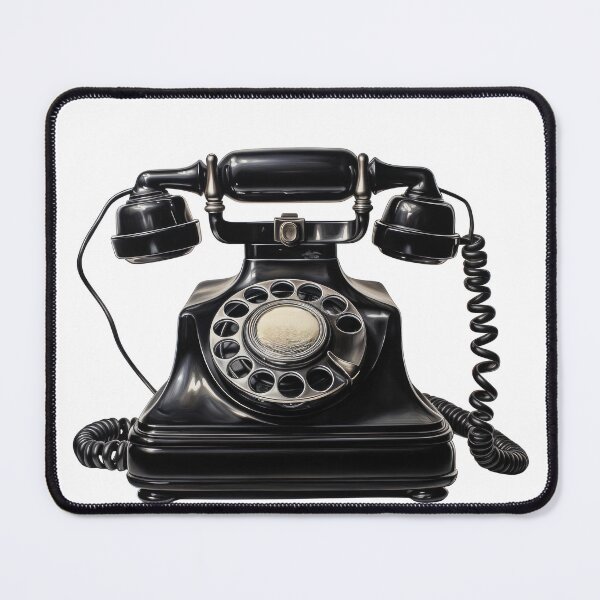 Item preview, Black vintage telephone designed and sold by MiraCleAI.