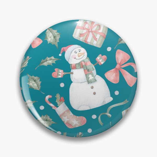 Item preview, Cute Watercolor Snowman Christmas Pattern | Seamless Holiday Pattern with Gifts, Stockings & Winter Greenery designed and sold by SashaZinch.