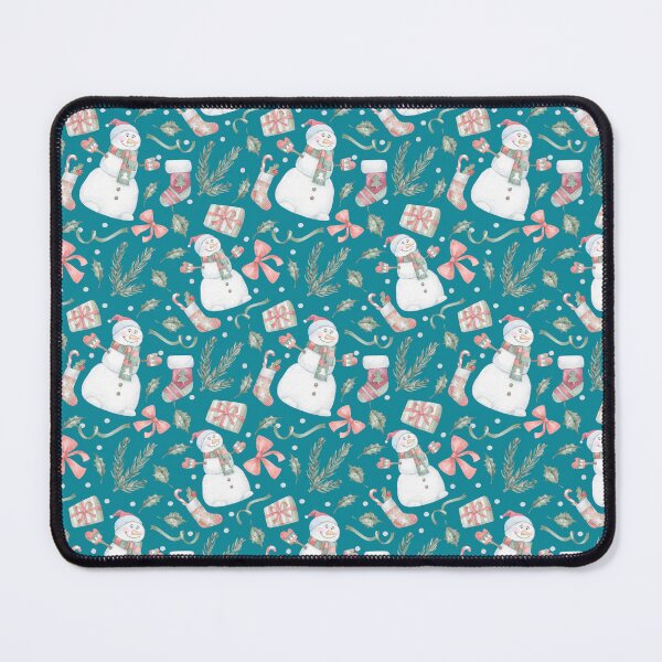 Item preview, Cute Watercolor Snowman Christmas Pattern | Seamless Holiday Pattern with Gifts, Stockings & Winter Greenery designed and sold by SashaZinch.