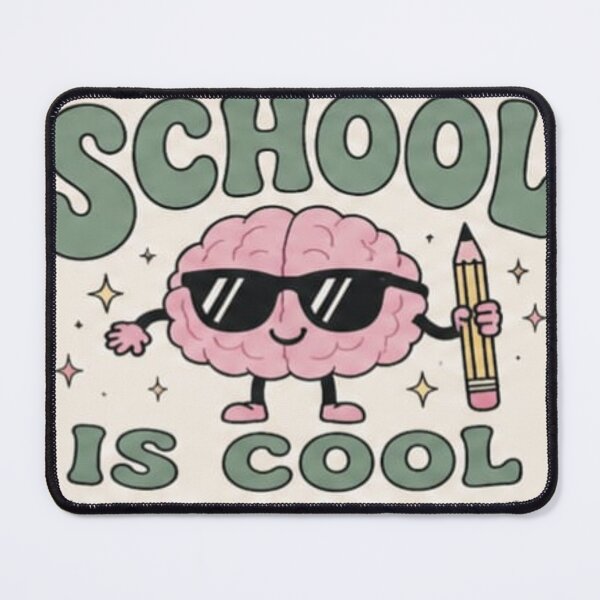 Item preview, School Is Cool Mentally Preparing Funny Brain Design | Back to School Humor designed and sold by VibeQuill.