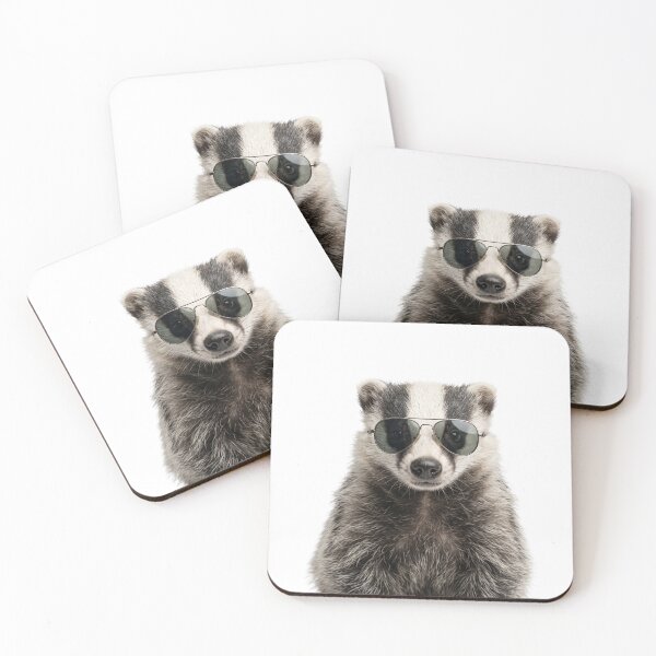 Item preview, Cute Baby Badger Wearing Sunglasses Funny designed and sold by RareLavender.