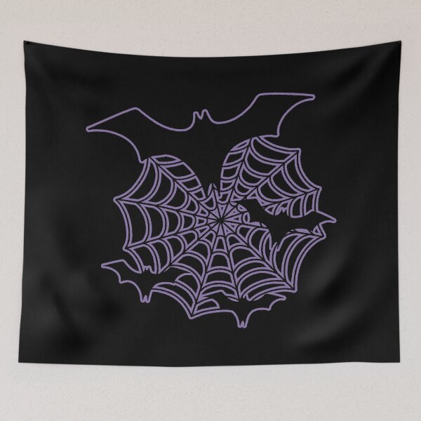 Item preview, Spooky Halloween Purple Spider Web and Black Bats designed and sold by ubborn.