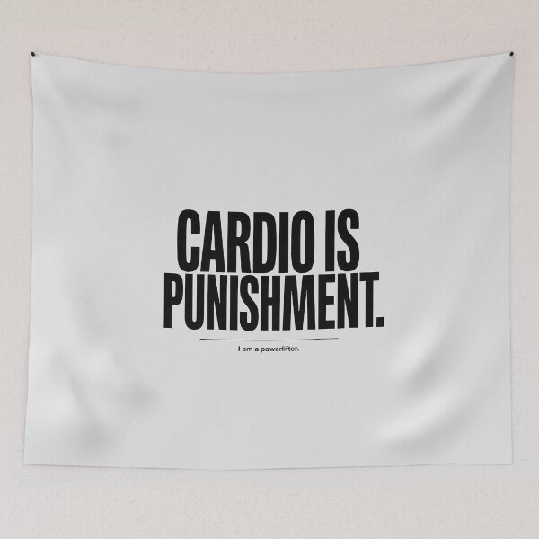Item preview, Funny Powerlifter Cardio Is Punishment Gym Quote designed and sold by Enea Kelo.
