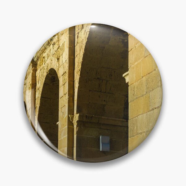 Item preview, Sunlit Stone Arched Colonnade Along Historic Building Facade Under Blue Sky designed and sold by Nmallia.